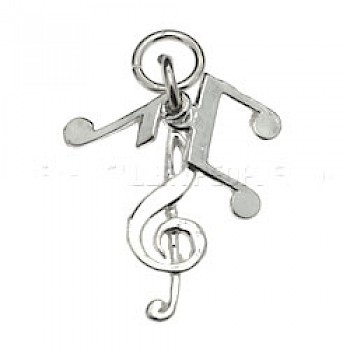 Music Notes Silver Charm - 2585