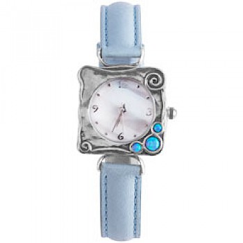 Opal Square Silver Watch