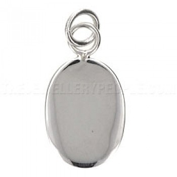 Oval Engravable Silver Charm - 21mm