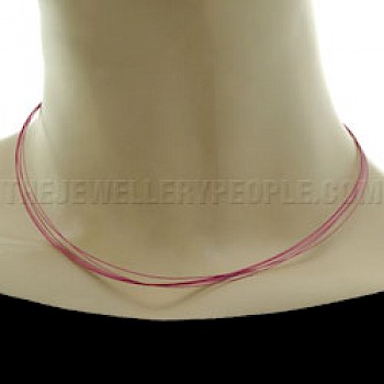 Pink Wax Cord Necklace - Strands