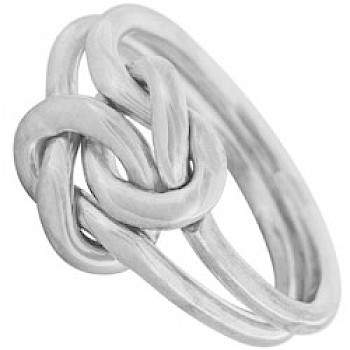 Polished Silver Double Knot Ring - RG291
