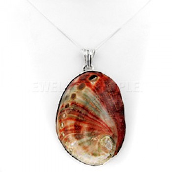 Red Abalone & Silver Pendant