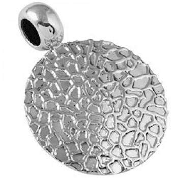 Large Round Silver Textured Pendant