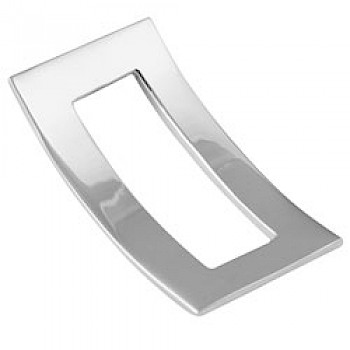 Heavy Silver Curved Rectangle Pendant