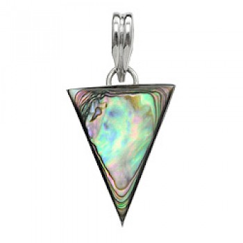 Silver Triangle Abalone Shell Pendant