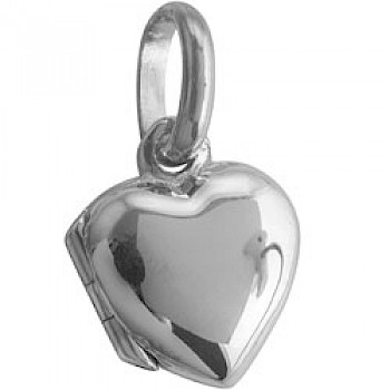 Small Polished Silver Heart Locket
