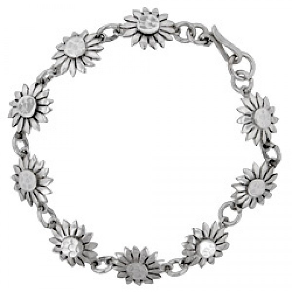 Solid Silver Flower Bracelet
