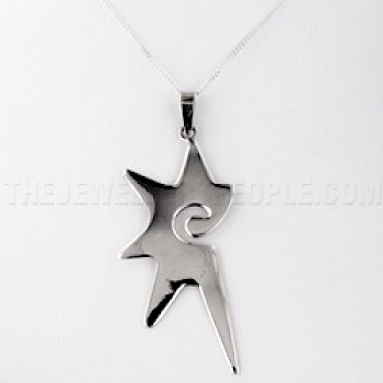 Spike Star Silver Pendant