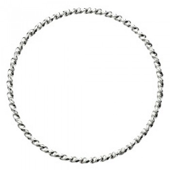 Spiral Twist Silver Bangle - 3mm Solid