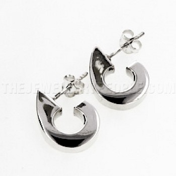 Vertical Silver Hoop Earrings