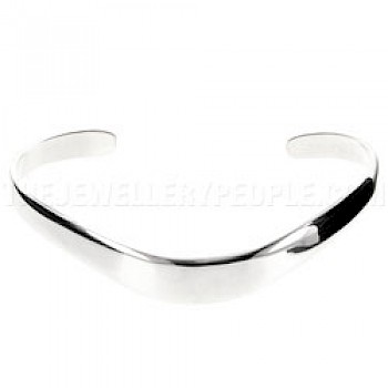Open Silver Bangle - 10mm Wide