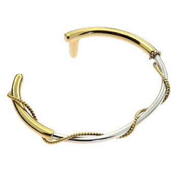 Whip 18ct Gold Plated & Silver Bangle