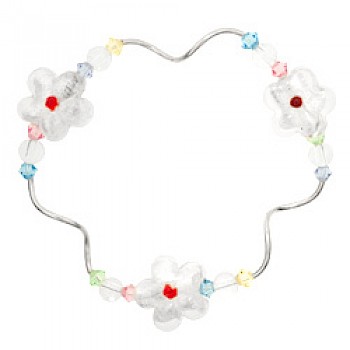 White Flower Glass Beads Bracelet