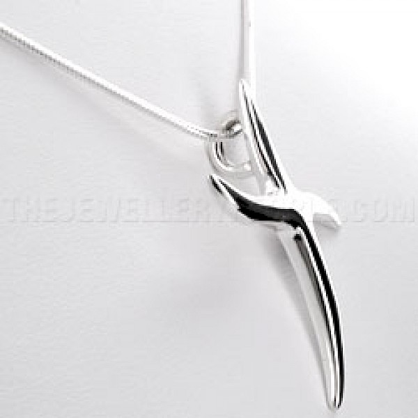 Wiggle Cross Silver Pendant