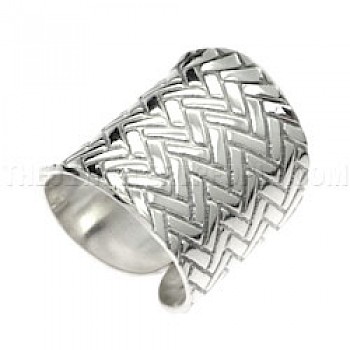 Woven Wrap Silver Ring - Adjustable - RG147