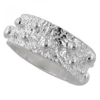 Bobble Effect Silver Band Ring - RG281