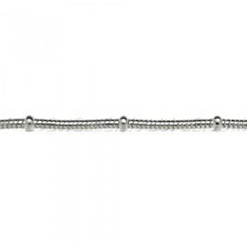 1.2mm Ring Snake Silver Chain Bracelet  -7.5" Long L6884-19