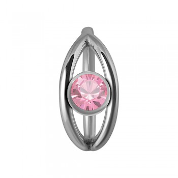JEWELLED DOUBLE BAND CLICKER SEGMENT RING - PINK