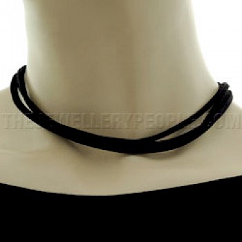 Black Suede Necklace - Four Strands