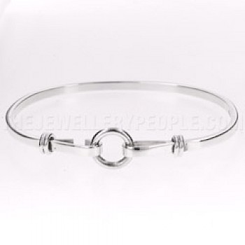 Circle Catch Silver Bangle - 3mm Solid