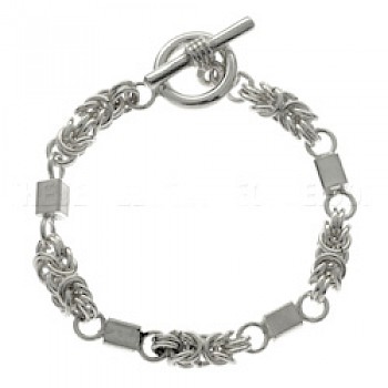 Cube Spaced Silver Chain Bracelet