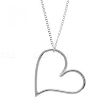 Wire Heart Silver Pendant - Medium