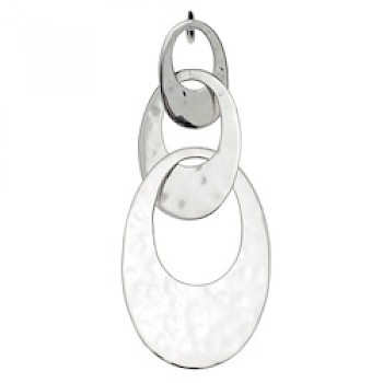 Hammered Oval Cut-Out Silver Pendant