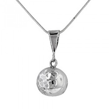 Hammered Silver Ball Pendant