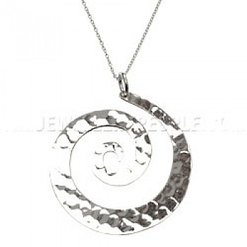 Hammered Silver Spiral Pendant