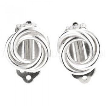 Knot Silver Clip-On Earrings - 16mm