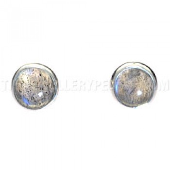 Labradorite & Silver Stud Earrings - 5mm