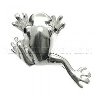 Leap Frog Silver Brooch - 33mm Wide