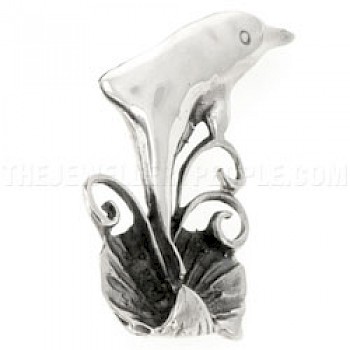 Leaping Dolphin Silver Brooch
