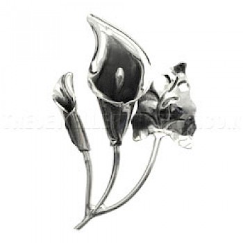 Lily Silver Brooch - 60mm - Large